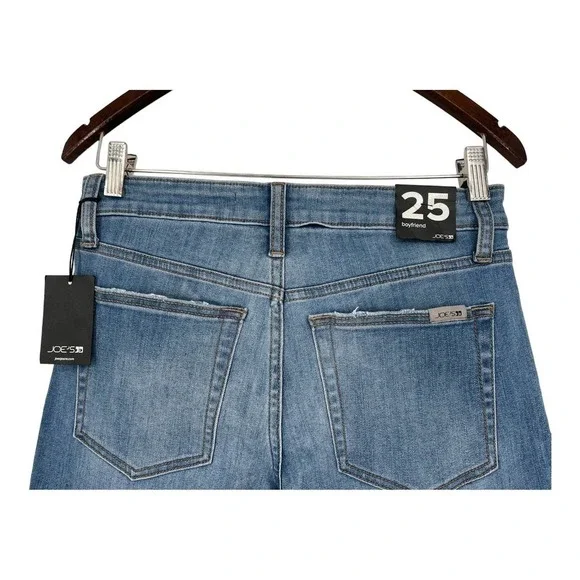 Joe's Jeans Mid Rise Boyfriend wide leg Crop w/ Raw Hem- Size 25-NWT- MSRP $189 - Picture 4 of 9